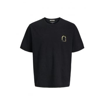 Tricou cu decolteu la baza gatului si imprimeu