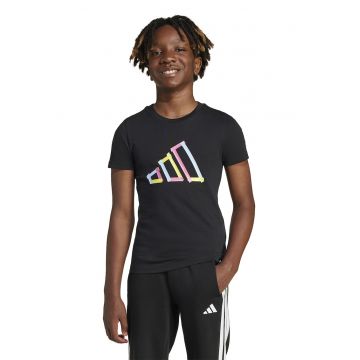 Tricou cu decolteu la baza gatului si imprimeu logo
