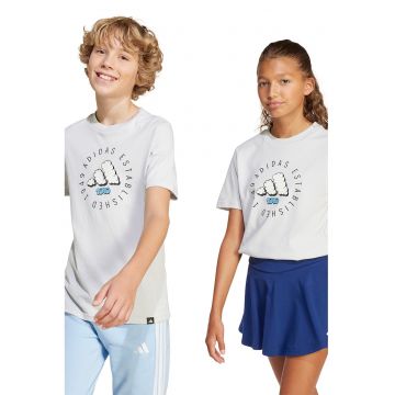 Tricou cu decolteu la baza gatului si imprimeu logo