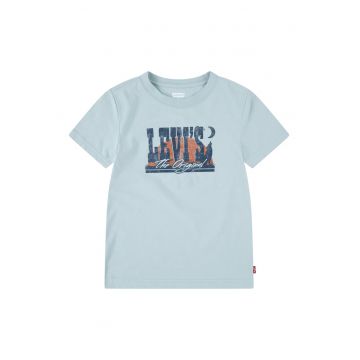 Tricou cu decolteu la baza gatului si imprimeu logo