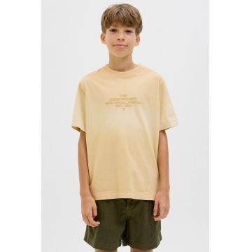 Tricou cu decolteu la baza gatului si imprimeu text