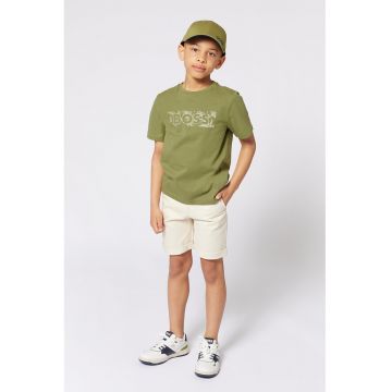 Tricou cu decolteu la baza gatului si logo