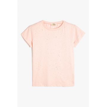 Tricou cu decolteu la baza gatului - stralucitor