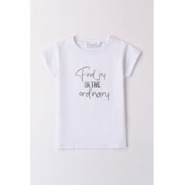 Tricou cu decolteu rotund si imprimeu text