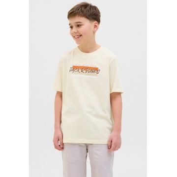 Tricou cu imprimeu logo si maneci cazute