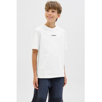 Tricou cu imprimeu si decolteu la baza gatului