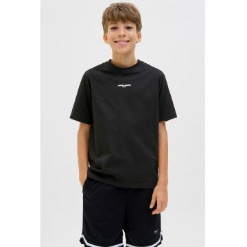 Tricou cu imprimeu si decolteu la baza gatului