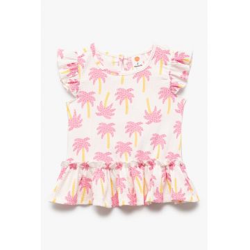Tricou cu imprimeu si terminatii valurite
