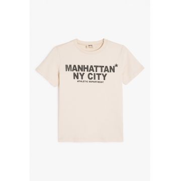 Tricou cu imprimeu text frontal