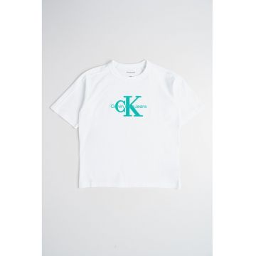 Tricou cu logo si decolteu la baza gatului