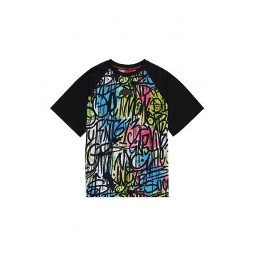 Tricou cu maneci raglan si imprimeu