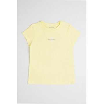 Tricou de bumbac cu decolteu la baza gatului