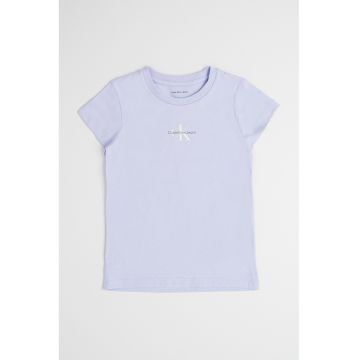 Tricou de bumbac cu decolteu la baza gatului