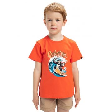 Tricou de bumbac cu decolteu la baza gatului Kong Story