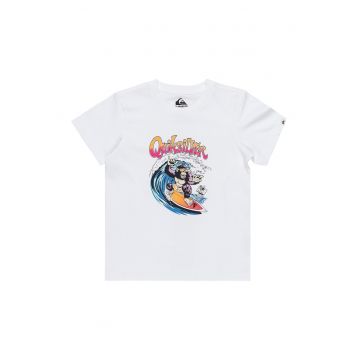 Tricou de bumbac cu decolteu la baza gatului Kong Story