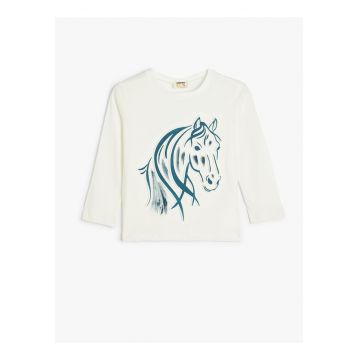 Tricou de bumbac cu imprimeu in relief