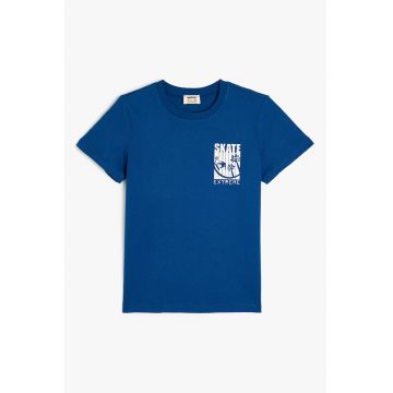 Tricou de bumbac cu imprimeu pe piept