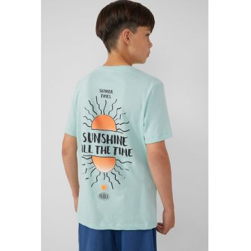 Tricou de bumbac cu imprimeu pe spate