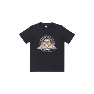 Tricou de bumbac cu imprimeu si decolteu la baza gatului Skull Feast