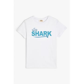 Tricou de bumbac cu imprimeu text
