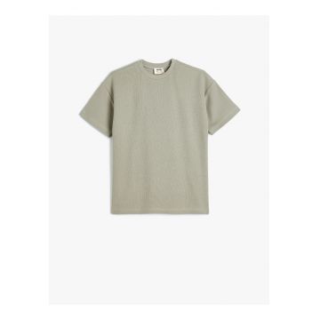 Tricou de bumbac cu maneci cazute