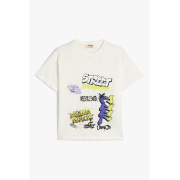 Tricou de bumbac cu text