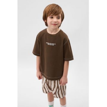 Tricou din amestec de bumbac cu mesaj