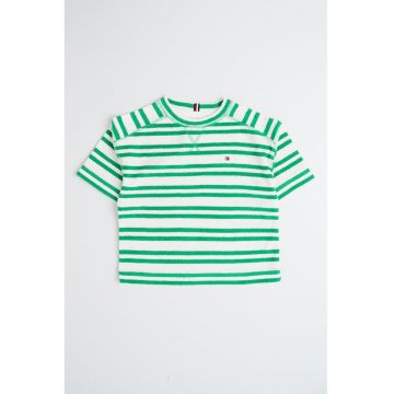 Tricou din amestec de bumbac organic cu dungi