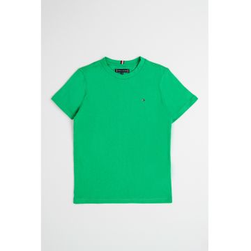 Tricou din bumbac cu decolteu la baza gatului