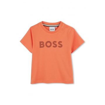 Tricou din bumbac cu decolteu la baza gatului