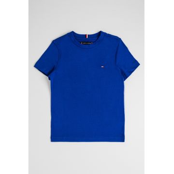 Tricou din bumbac cu decolteu la baza gatului