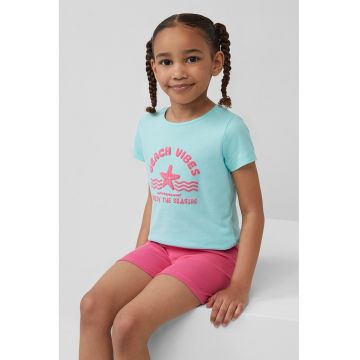 Tricou din bumbac cu imprimeu si decolteu rotund