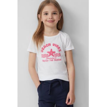 Tricou din bumbac cu imprimeu si decolteu rotund