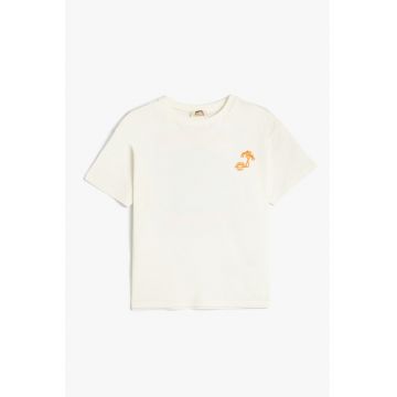 Tricou din bumbac cu imprimeu tropical