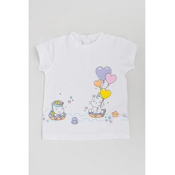 Tricou din bumbac cu model grafic