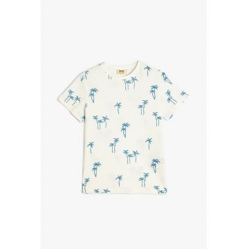 Tricou din bumbac cu palmieri