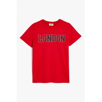 Tricou din bumbac cu text
