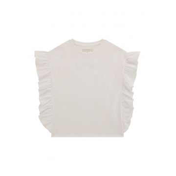 Tricou din bumbac cu volane