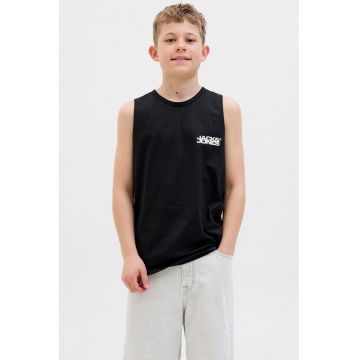 Tricou fara maneci cu imprimeu text si foto