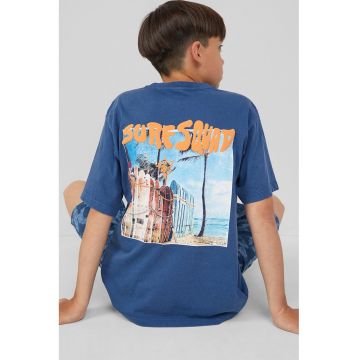 Tricou lejer cu imprimeu grafic pe spate