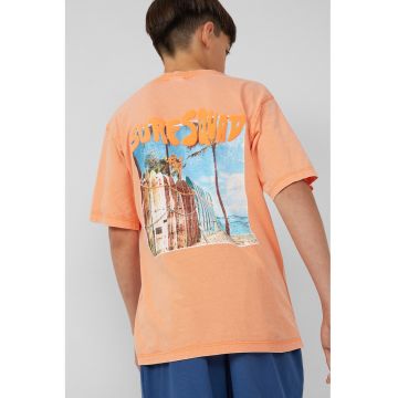 Tricou lejer cu imprimeu grafic pe spate