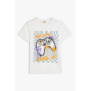 Tricou lejer de bumbac cu imprimeu
