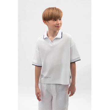 Tricou polo cu detalii contrastante