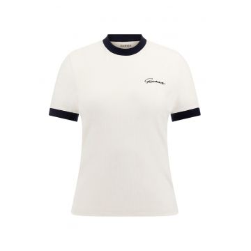 Tricou striat din amestec de modal