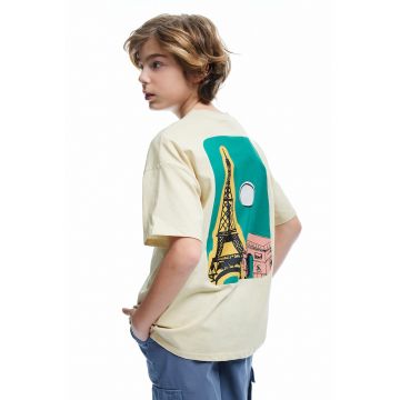 Tricou supradimensionat din bumbac cu imprimeu cu Paris