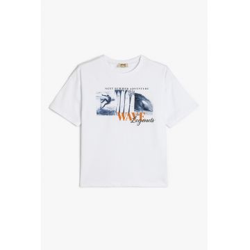 Tricou supradimensionat din bumbac cu imprimeu