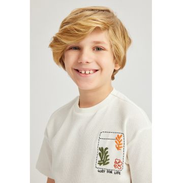 Tricou texturat din bumbac