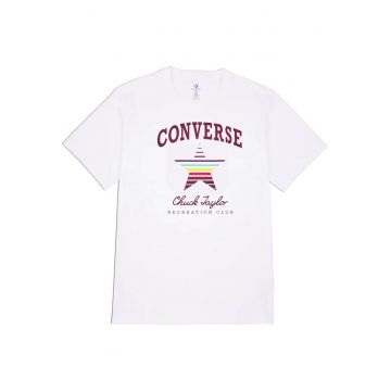 Tricou unisex din bumbac cu imprimeu logo Retro