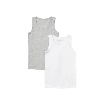 Tricouri copii -  set de 2 - gri - bumbac -