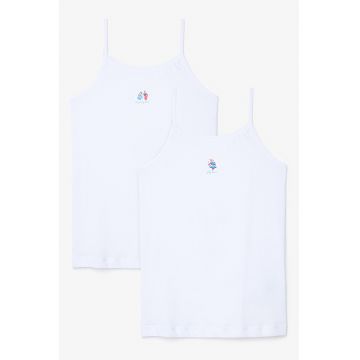 Set de top-uri cu imprimeu grafic discret - 2 Piese